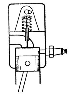 Схема распределительного механизма с верхним однорядным расположением клапанов и распределительным валом в головке цилиндров