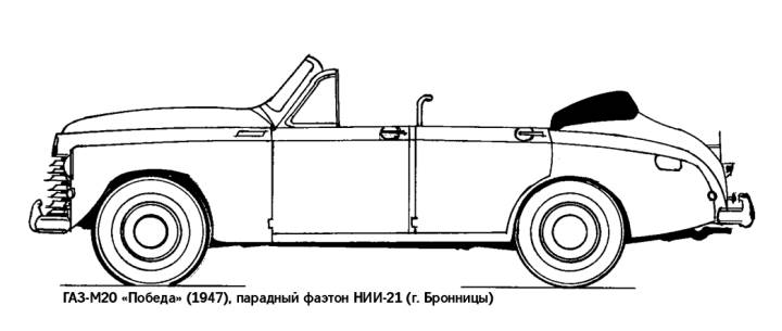 ГАЗ-М20 «Победа» (1947), парадный фаэтон НИИ-21 (г. Бронницы)